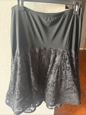 Women's Black Ballroom Latin Dancing Skirt Flared Circle Silhouette